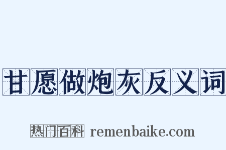 甘愿做炮灰反义词是什么意思的图片